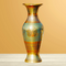 Brass Coloured Flower Vase With Handwork 0.358Kg